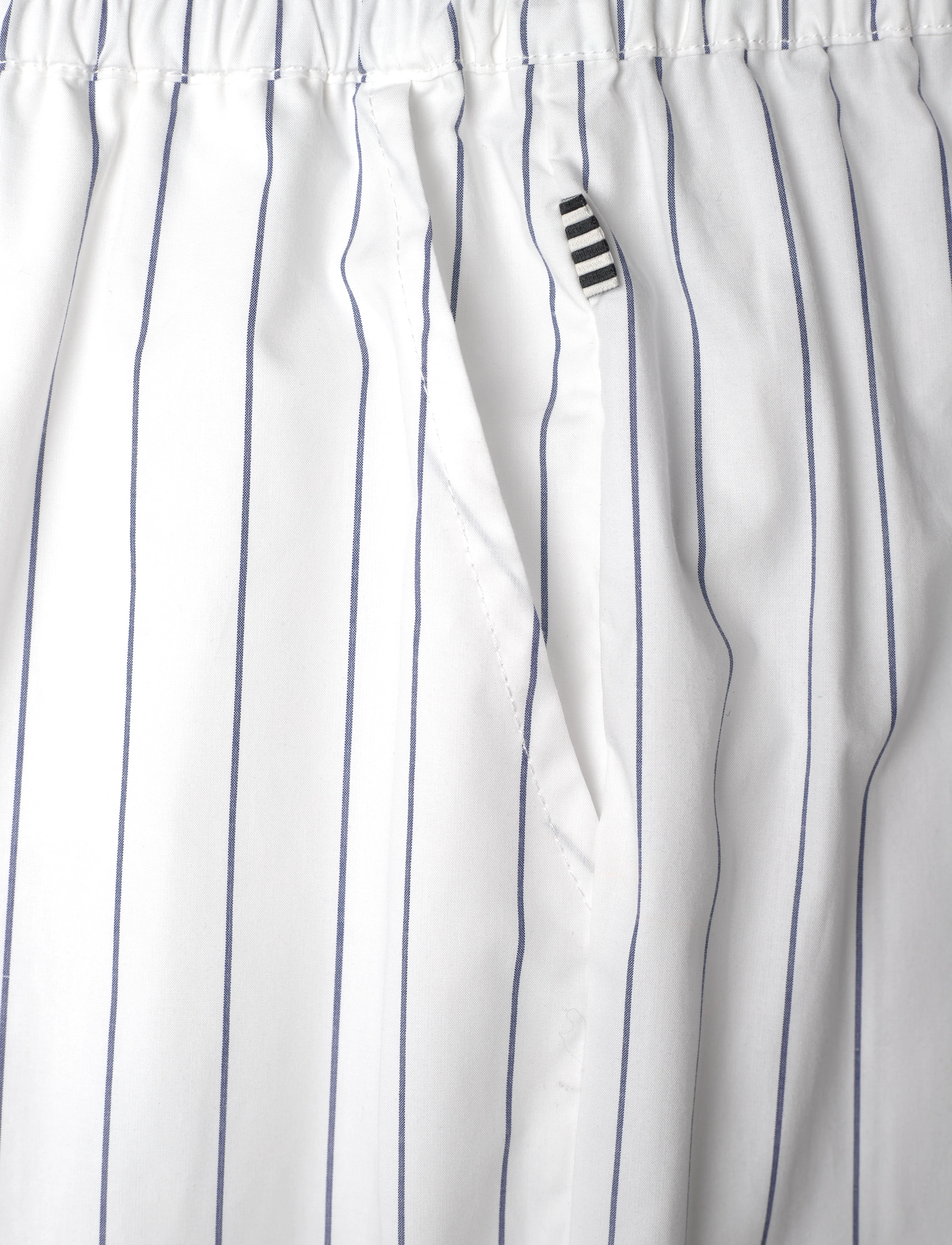 Mads Nørgaard - Crisp Poplin Pipa Pants - pinstripe/parisian night - 2
