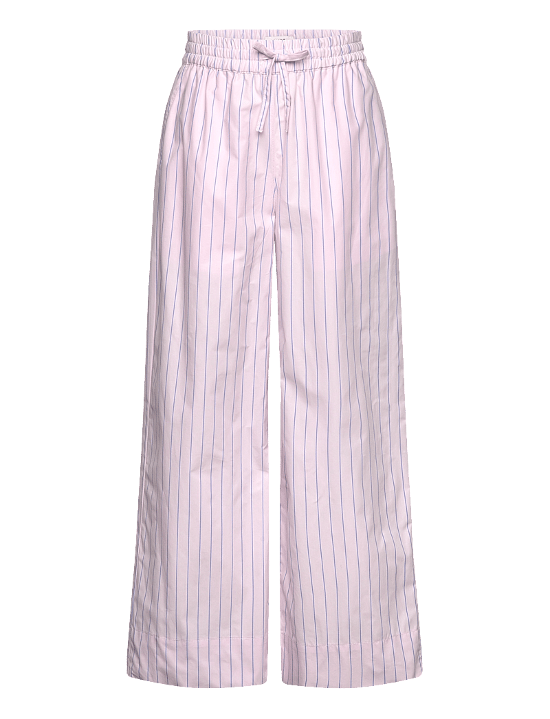 Mads Nørgaard - Crisp Poplin Pipa Pants - dressipüksid - pinstripe/parfait pink - 0
