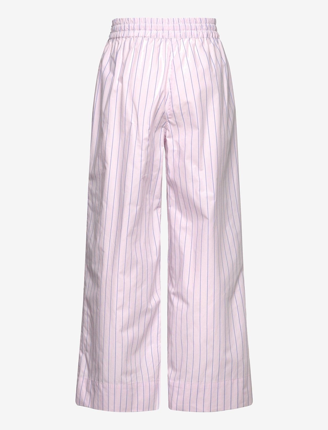Mads Nørgaard - Crisp Poplin Pipa Pants - dressipüksid - pinstripe/parfait pink - 1