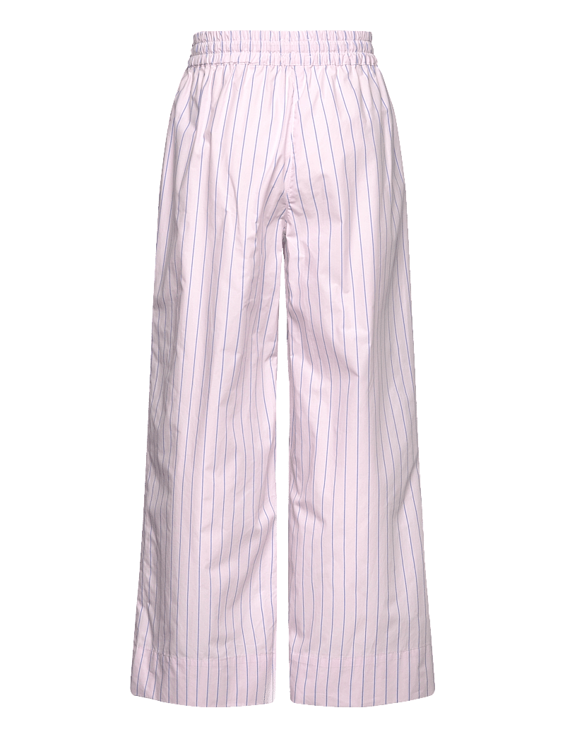 Mads Nørgaard - Crisp Poplin Pipa Pants - dressipüksid - pinstripe/parfait pink - 1