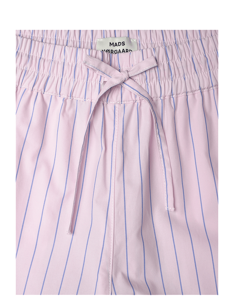 Mads Nørgaard - Crisp Poplin Pipa Pants - dressipüksid - pinstripe/parfait pink - 2