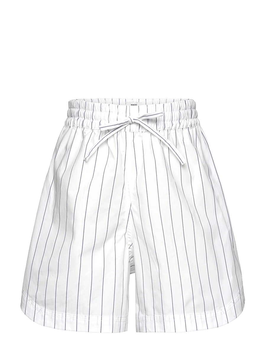Mads Nørgaard - Crisp Poplin Pio Shorts - casual shorts - pinstripe/parisian night - 0