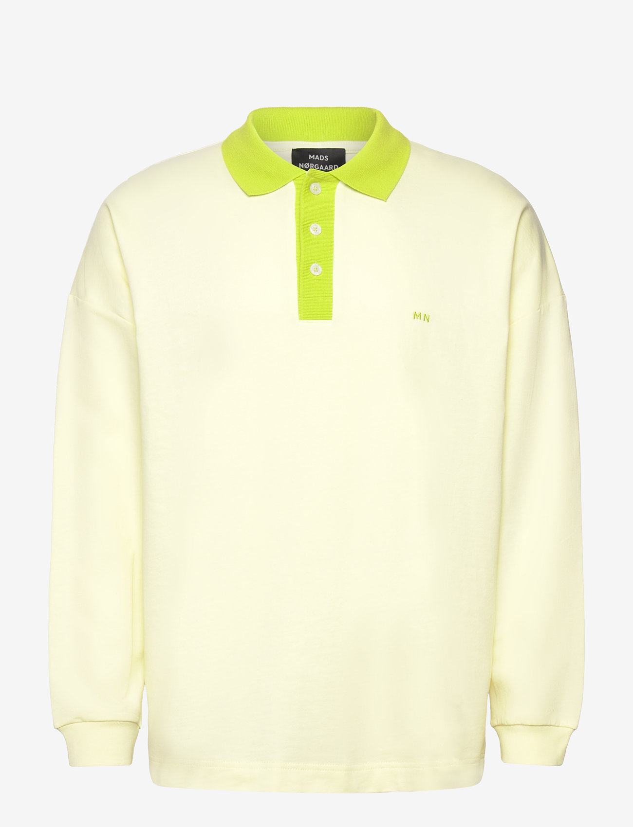 Mads Nørgaard - Light Terry Polo Sweat - langärmelig - tender yellow - 0