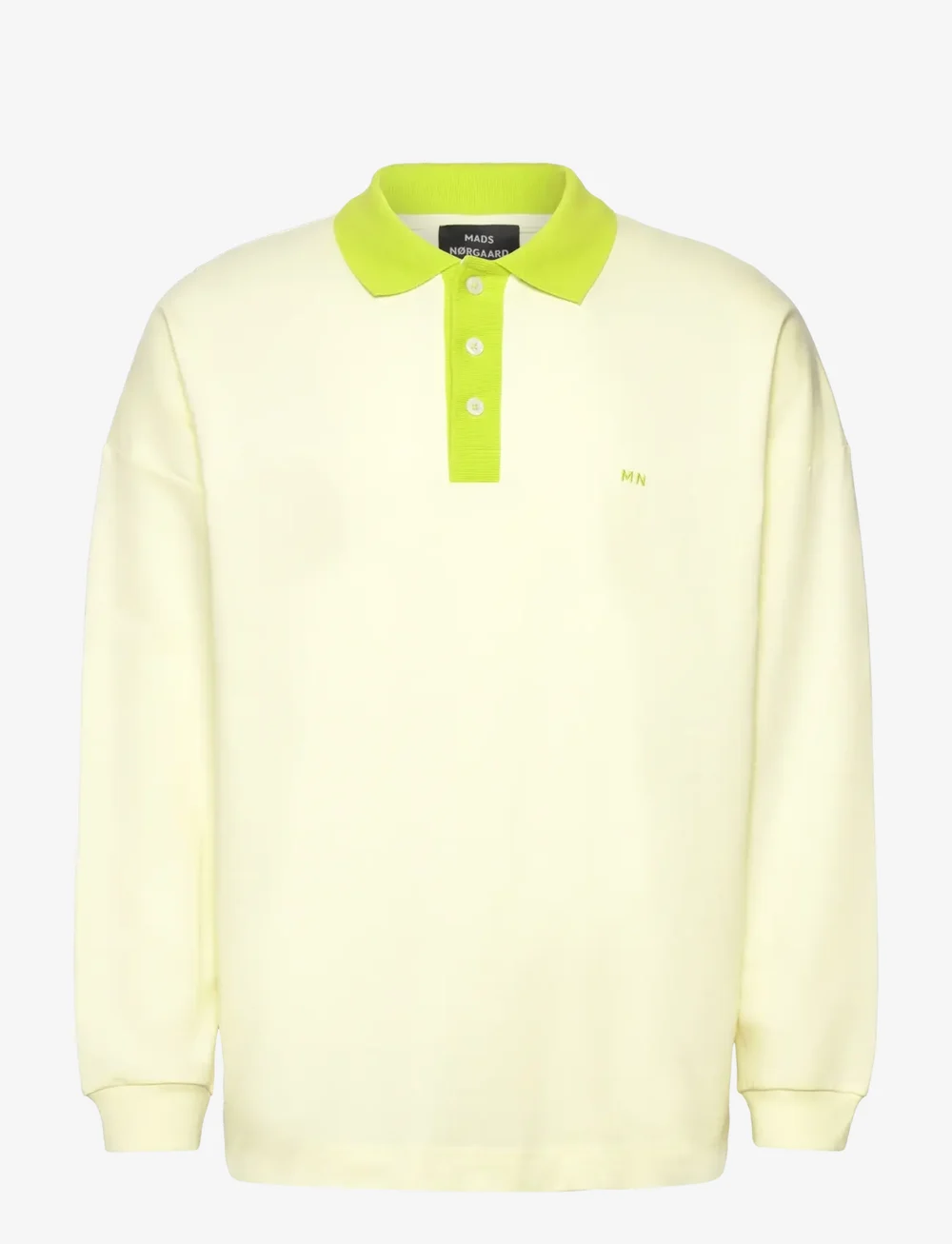 Mads Nørgaard - Light Terry Polo Sweat - pikkade varrukatega polod - tender yellow - 0