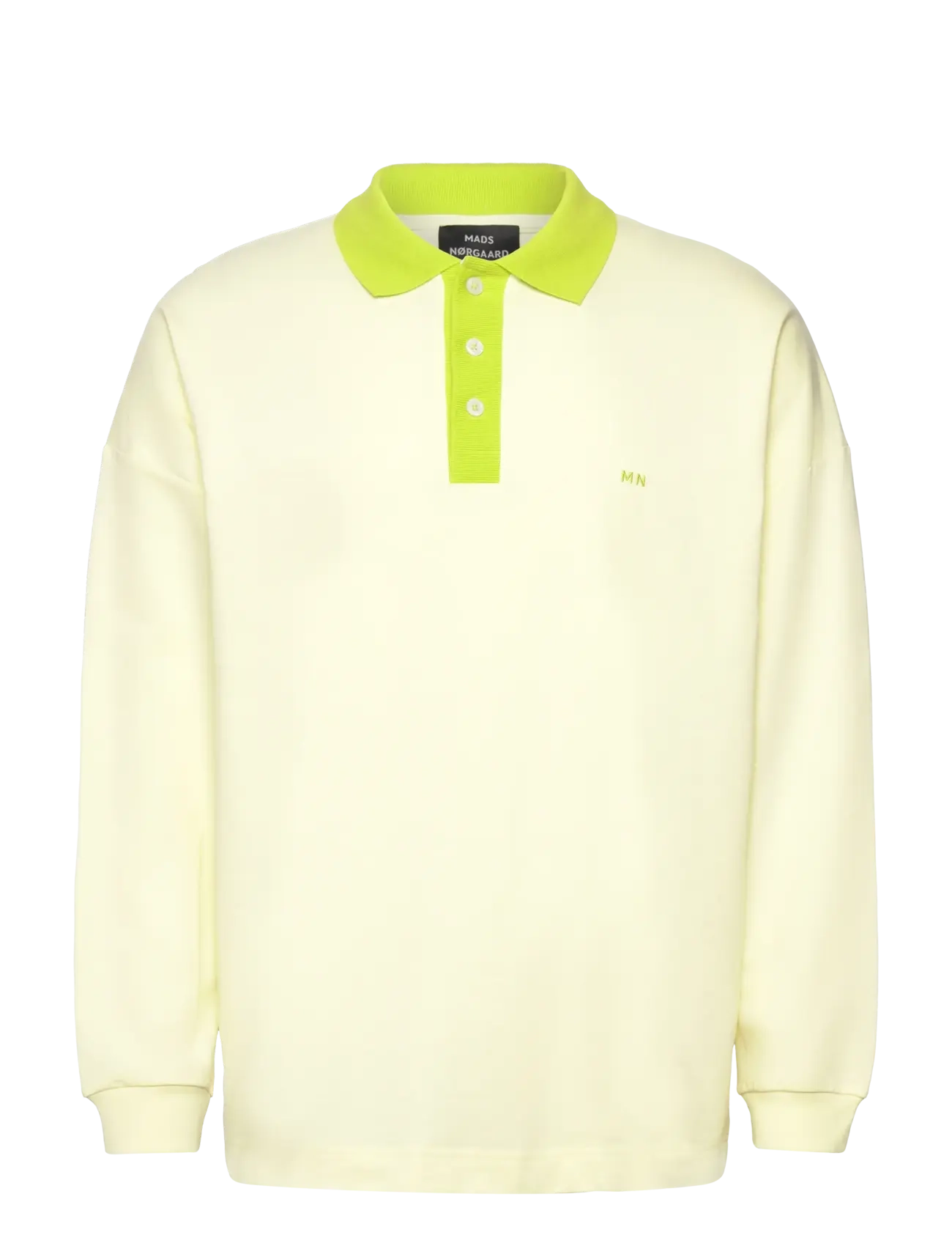 Mads Nørgaard Light Terry Polo Sweat - Tøj - TENDER YELLOW / yellow