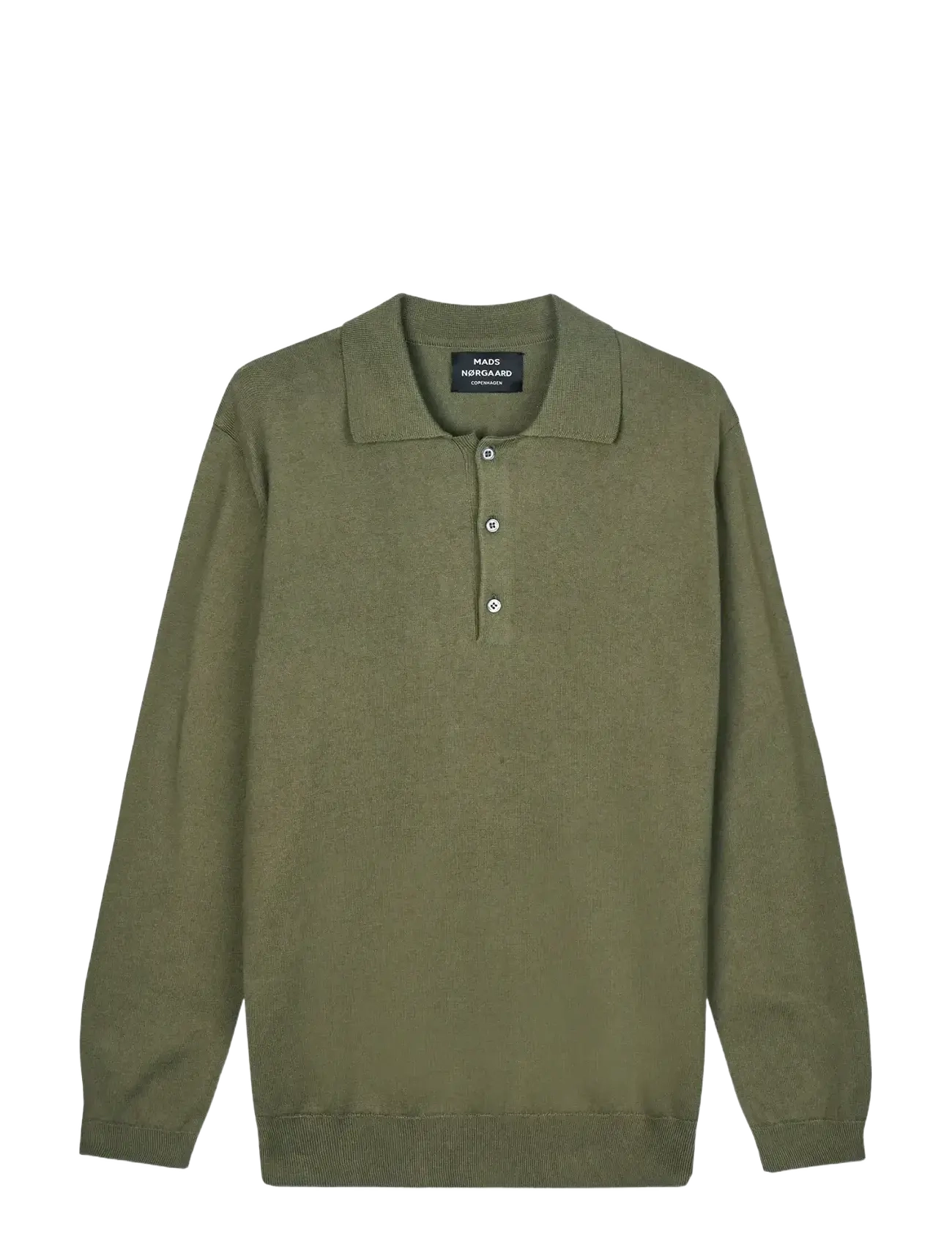 Mads Nørgaard Tight Cotton Tristan Knit - Poloer i strik med lange ærmer - KALAMATA / khaki/green