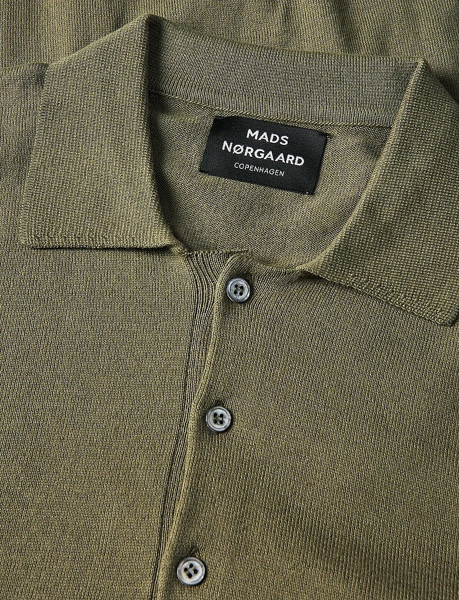 Mads Nørgaard - Tight Cotton Tristan Knit - pikkade varrukatega kootud polod - kalamata - 1