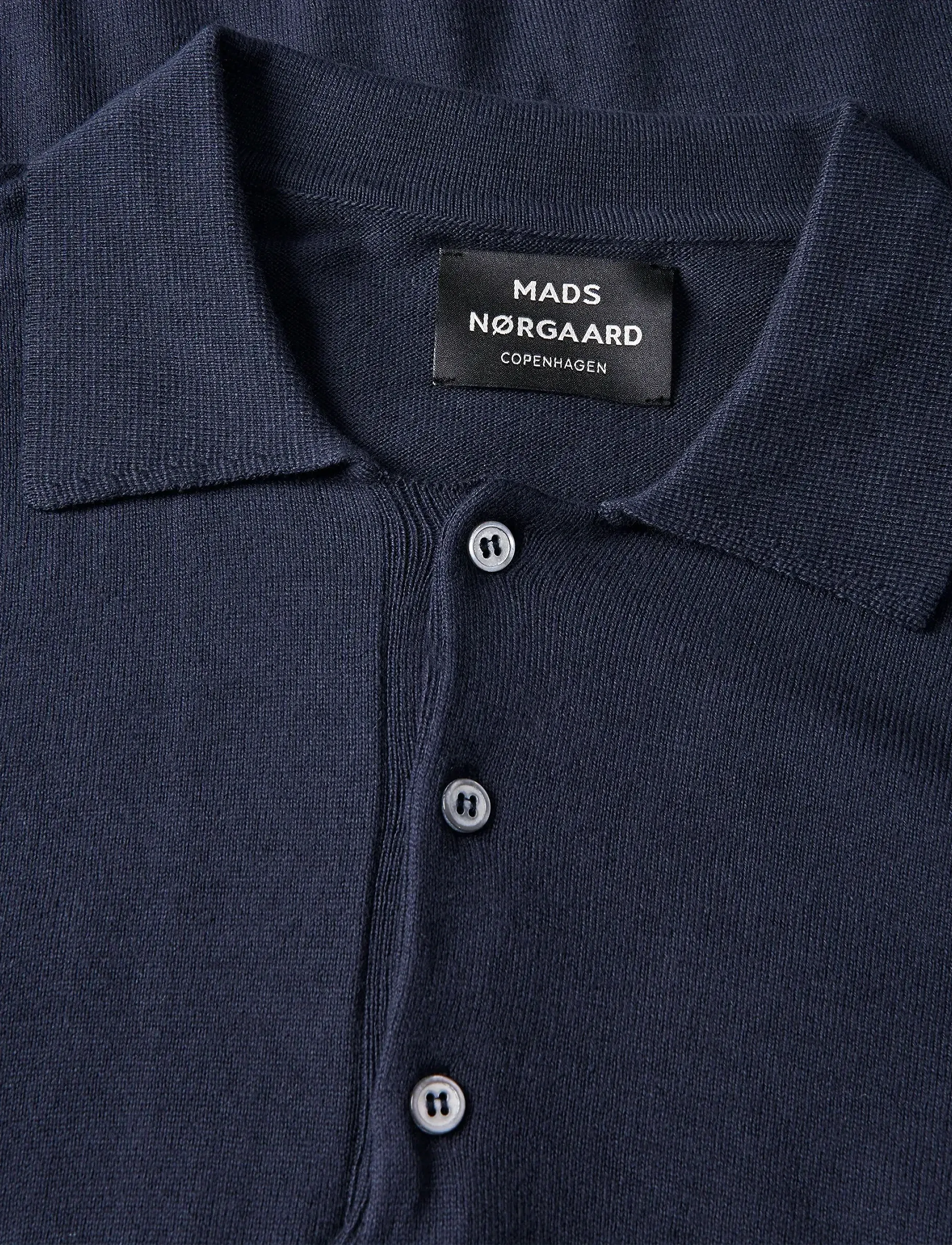 Mads Nørgaard - Tight Cotton Tristan Knit - poloer i strik med lange ærmer - parisian night - 1