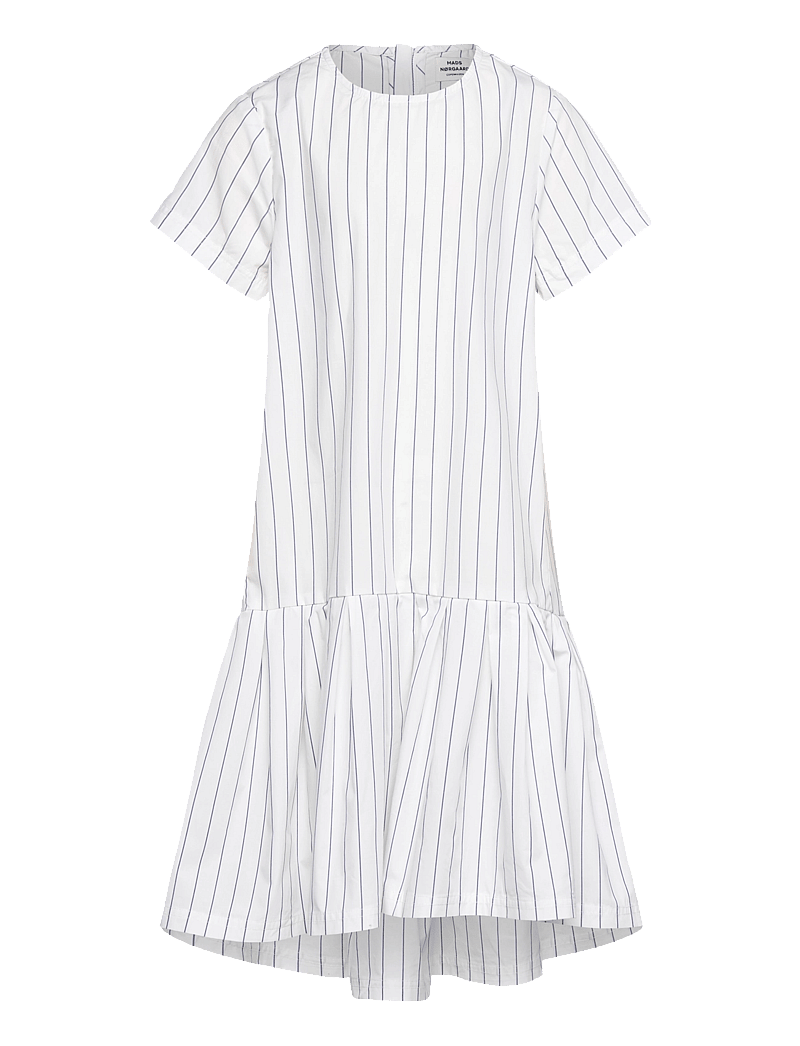 Mads Nørgaard - Crisp Poplin Drastina Dress - kurzärmelige freizeitkleider - pinstripe/parisian night - 0