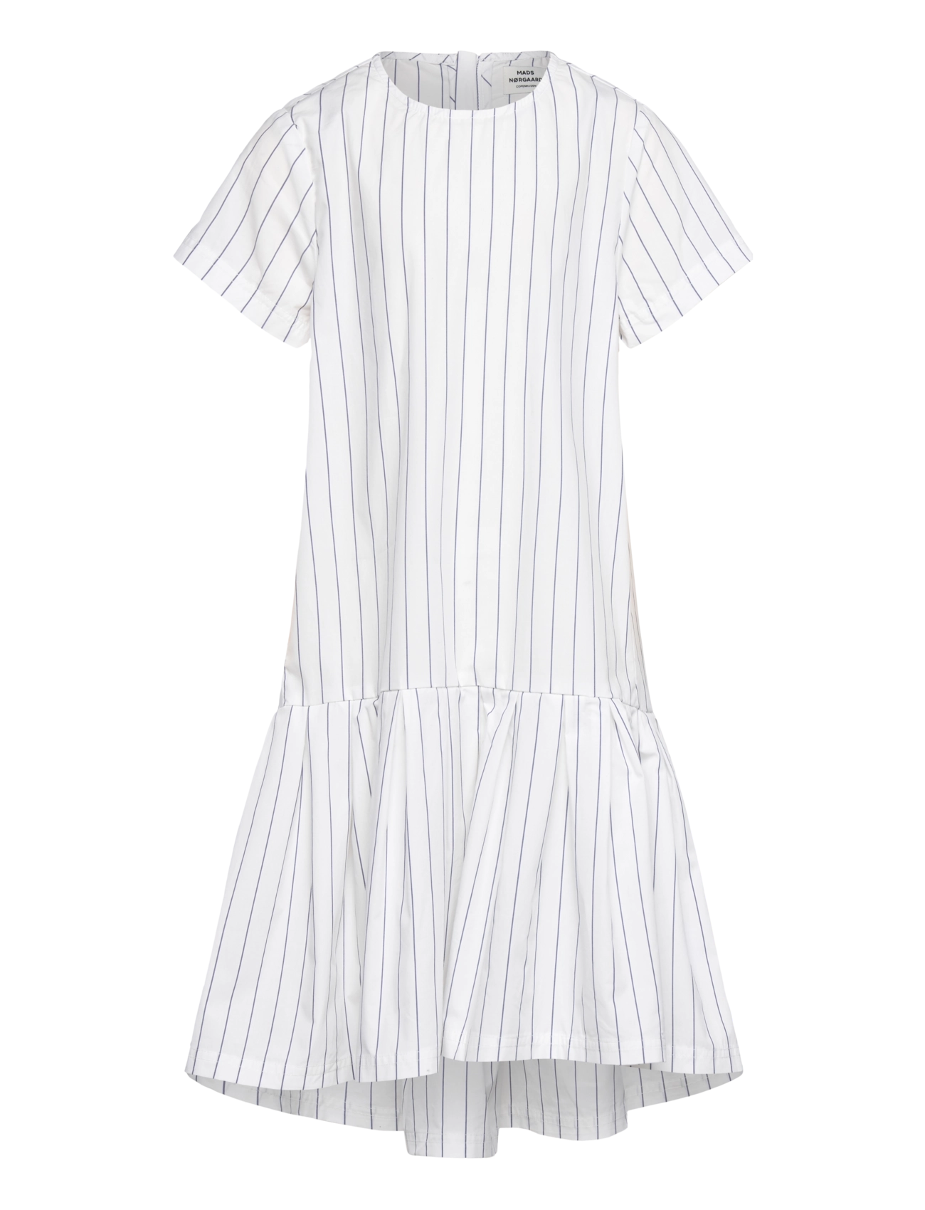 Mads Nørgaard - Crisp Poplin Drastina Dress - kurzärmelige freizeitkleider - pinstripe/parisian night - 0