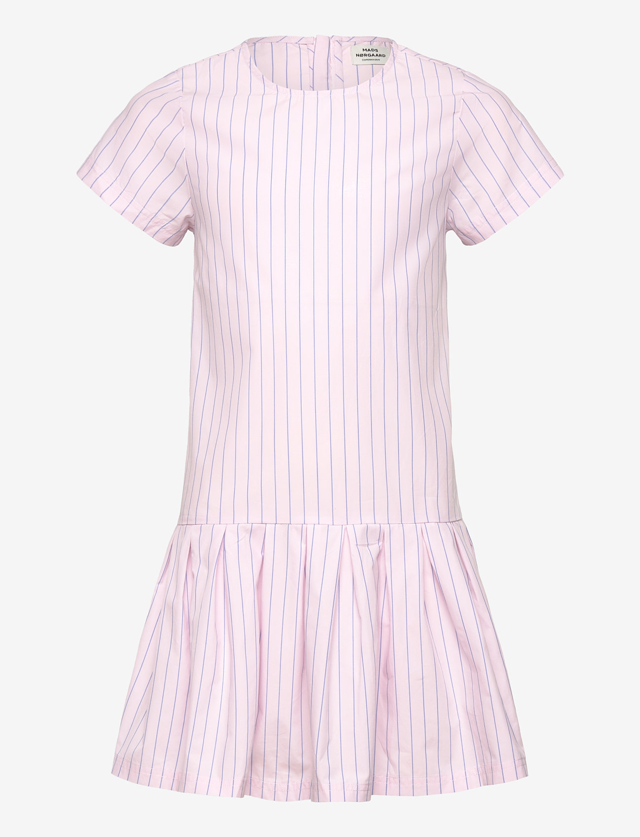 Mads Nørgaard - Crisp Poplin Drastina Dress - kurzärmelige freizeitkleider - pinstripe/parfait pink - 0