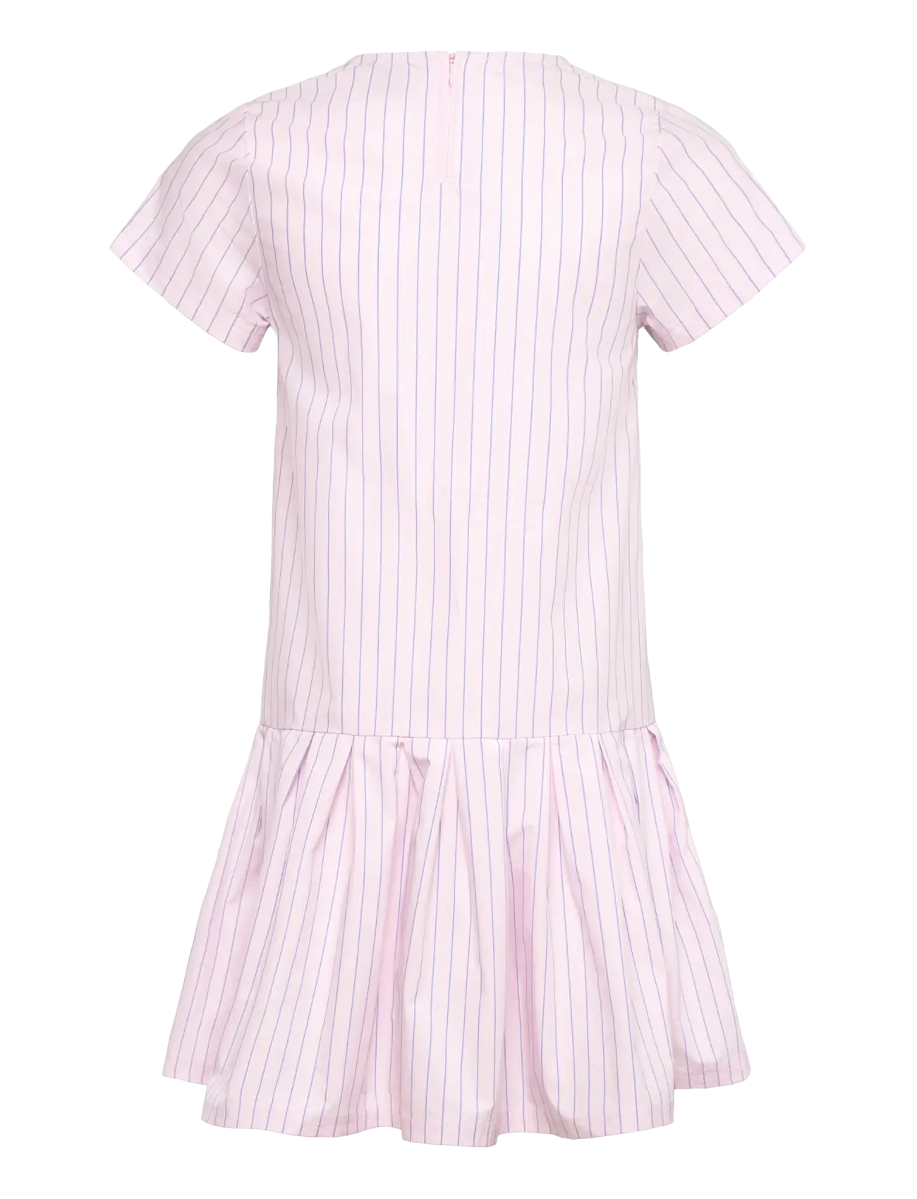 Mads Nørgaard - Crisp Poplin Drastina Dress - kortærmede hverdagskjoler - pinstripe/parfait pink - 1