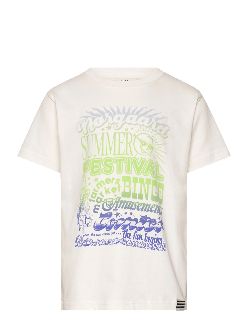 Mads Nørgaard - Printed Tee Thorlino Tee - kortärmade t-shirts - snow white/festival - 0