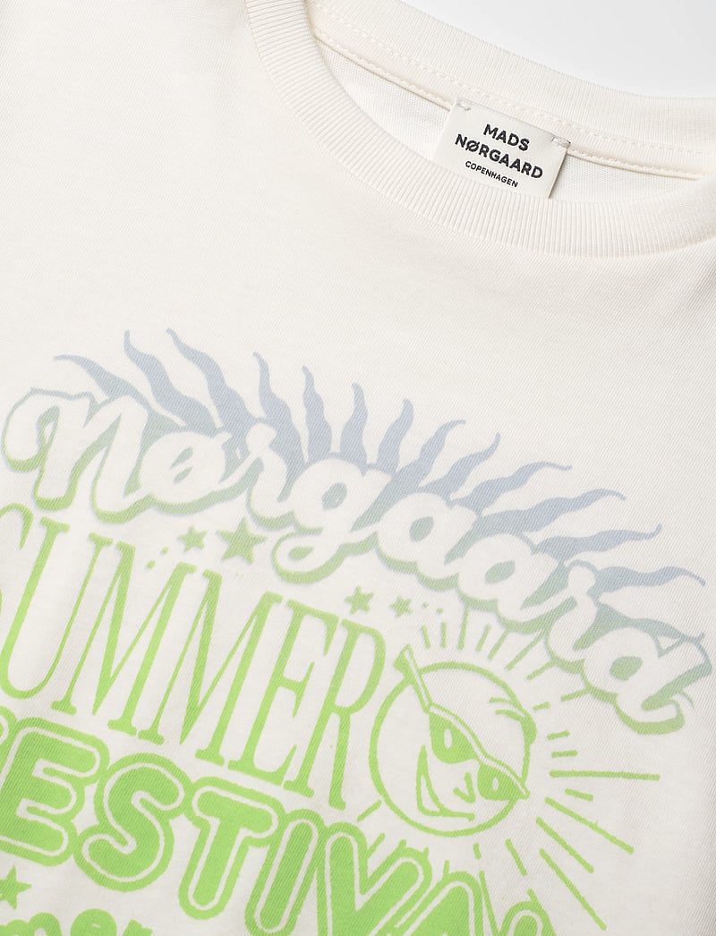 Mads Nørgaard - Printed Tee Thorlino Tee - kortärmade t-shirts - snow white/festival - 2