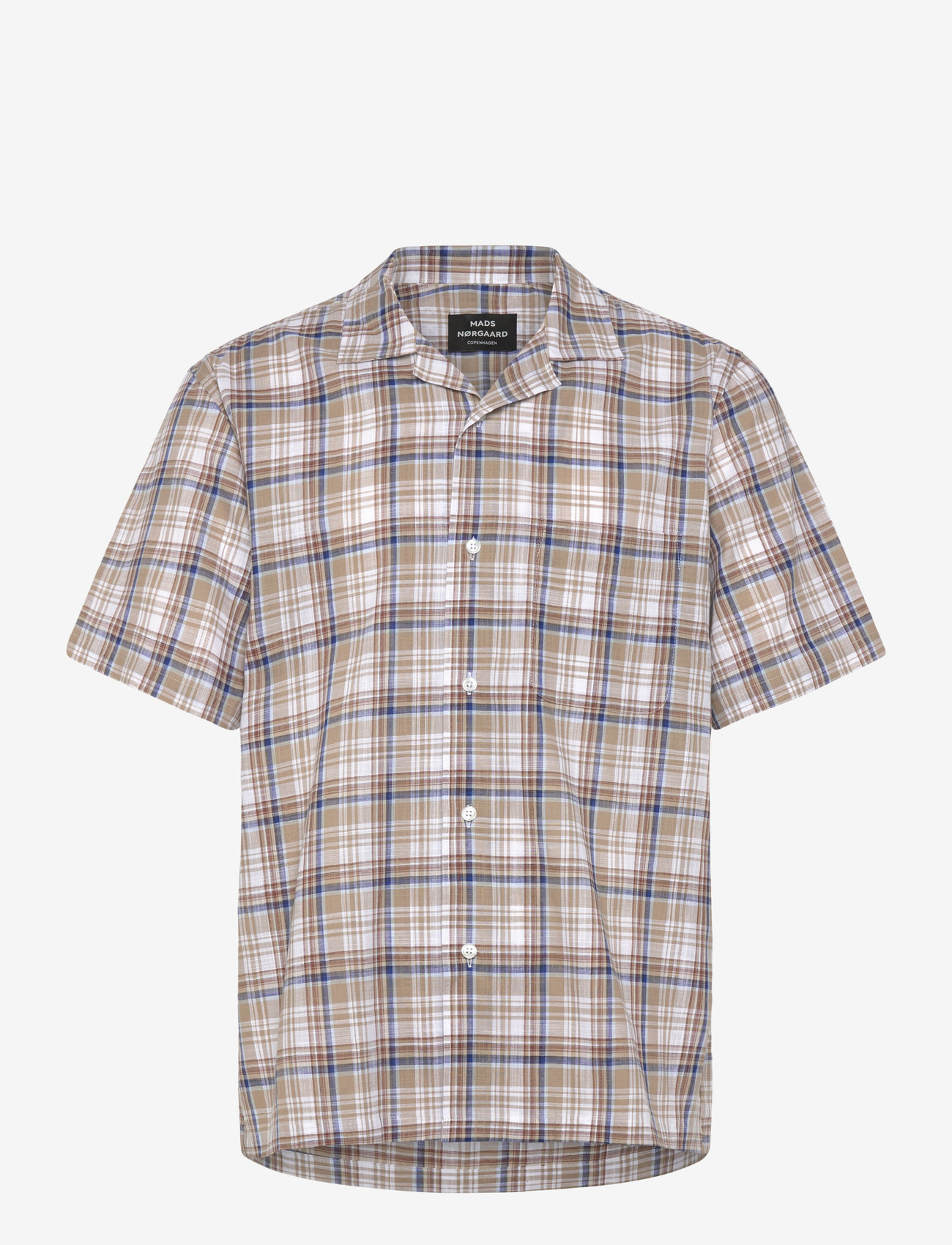 Mads Nørgaard - Loose Cotton Check Kenji Shirt SS - checkered shirts - kangaroo check - 0