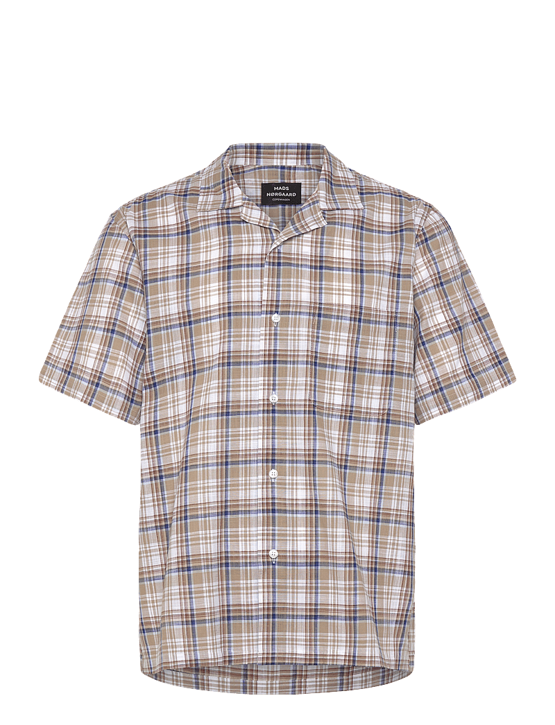 Mads Nørgaard - Loose Cotton Check Kenji Shirt SS - ruudulised särgid - kangaroo check - 0
