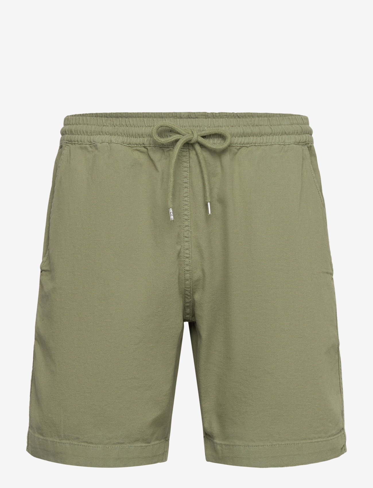 Mads Nørgaard - Dyed Canvas Beach Shorts - casual shorts - oil green - 0