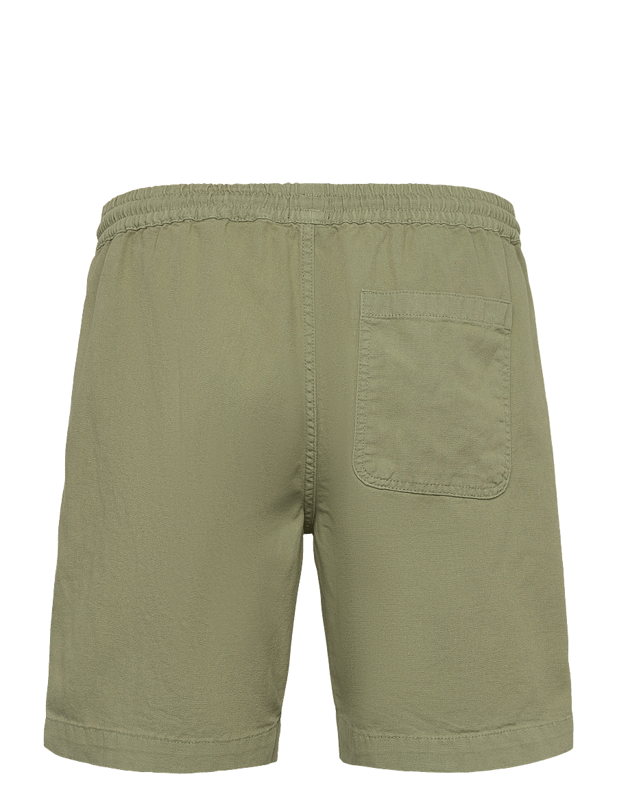 Mads Nørgaard - Dyed Canvas Beach Shorts - casual shorts - oil green - 1
