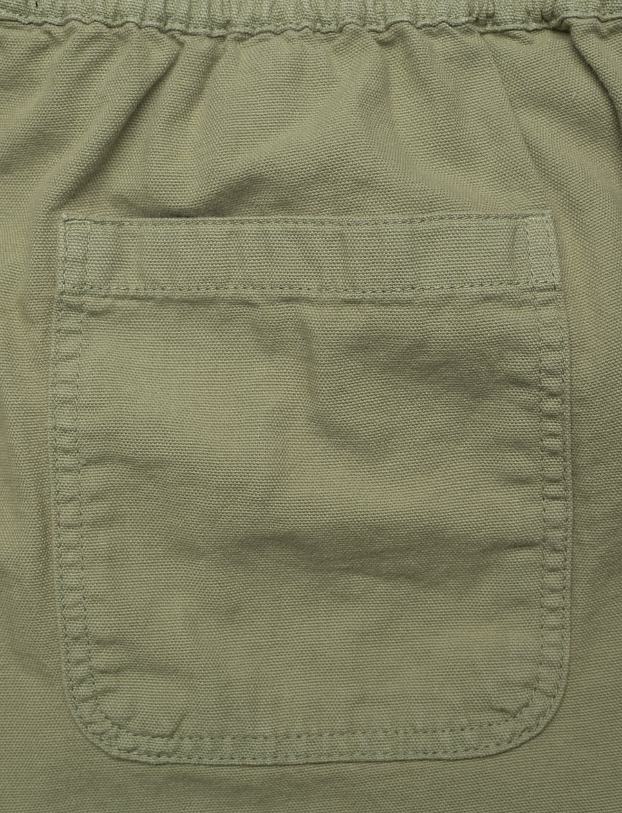 Mads Nørgaard - Dyed Canvas Beach Shorts - casual shorts - oil green - 4
