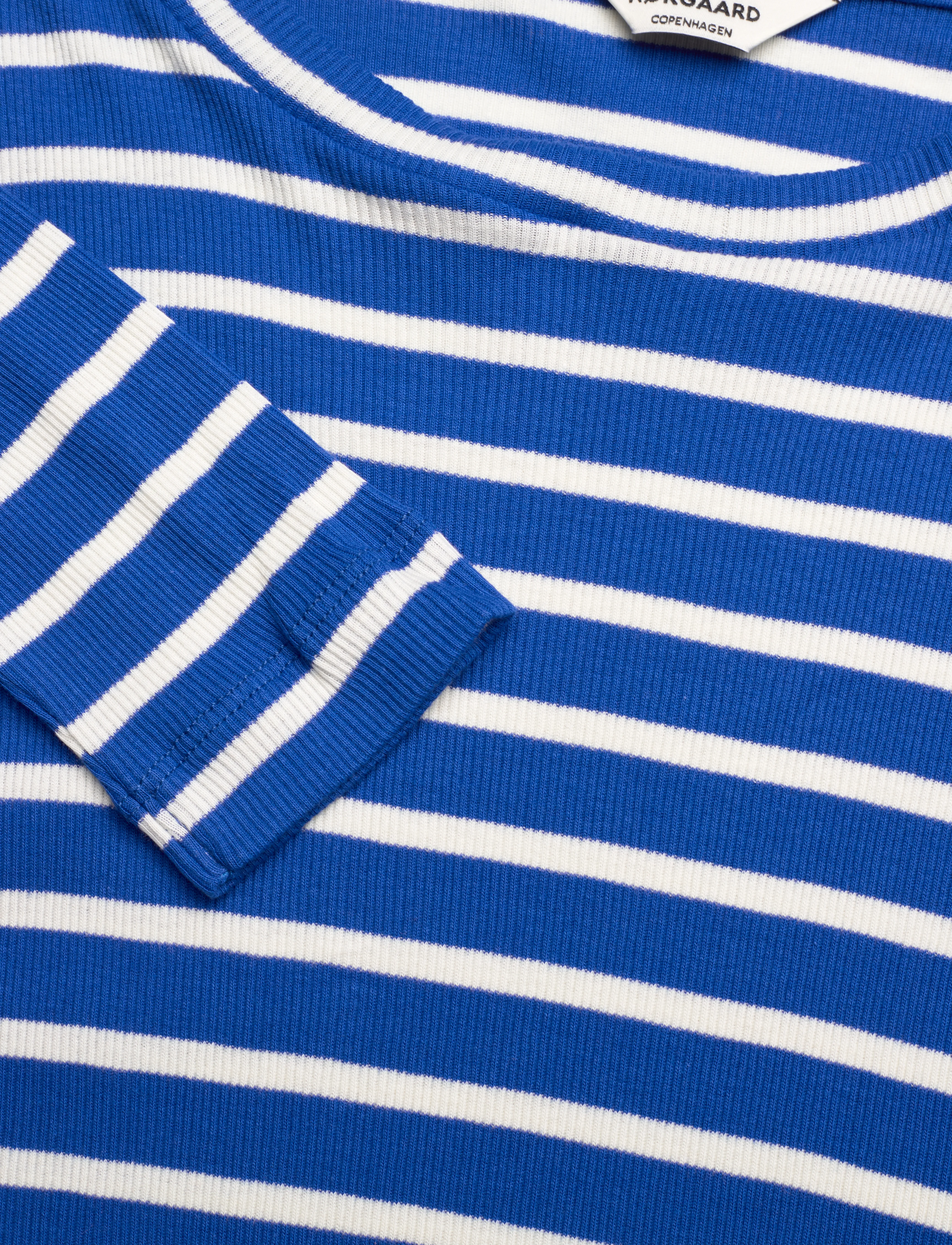 Mads Nørgaard - 2x2 Cotton Stripe Tuba Tee LS - surf the web/vanilla ice - 2