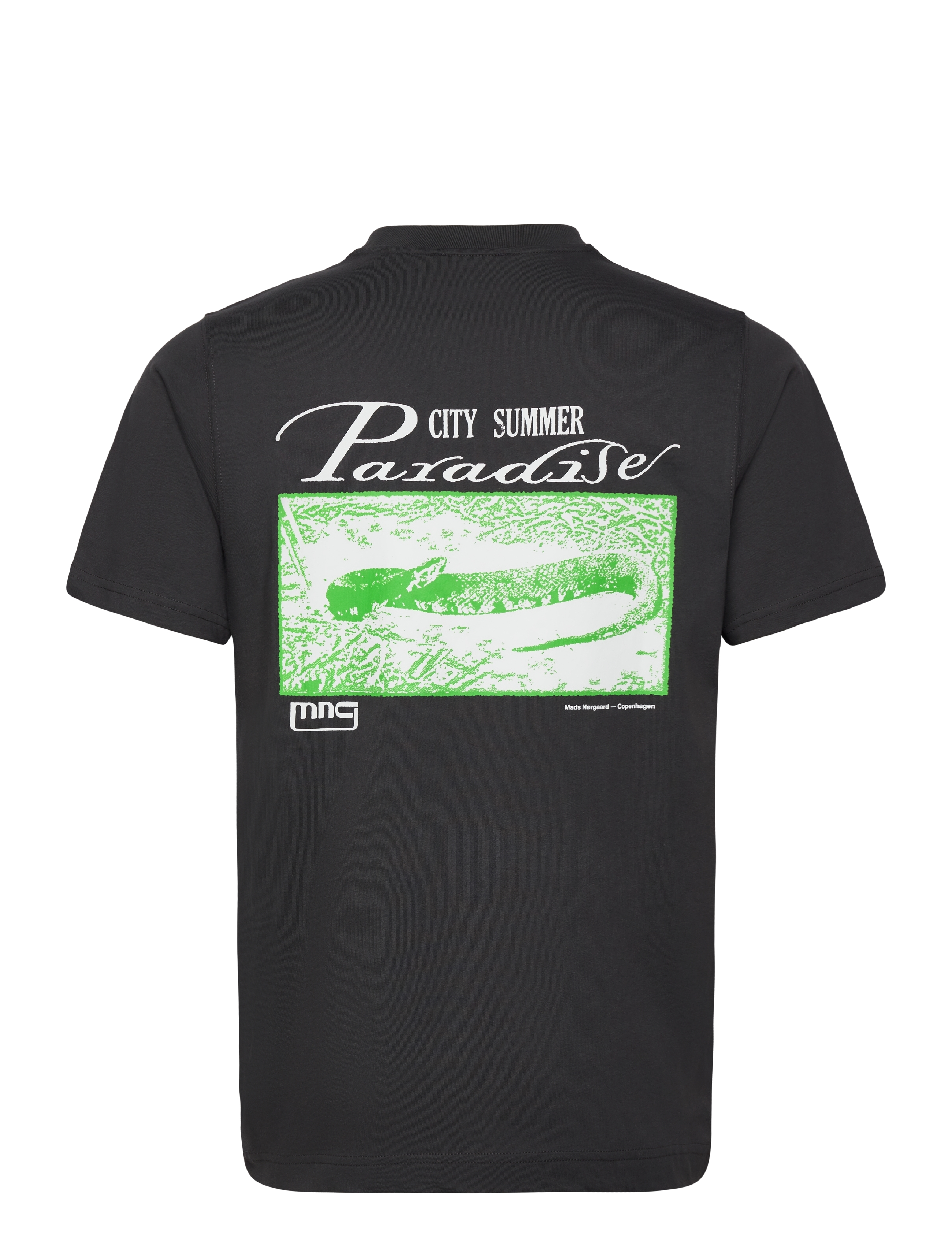 Mads Nørgaard - Cotton Jersey Frode Paradise Tee - kortærmede t-shirts - black oyster - 1