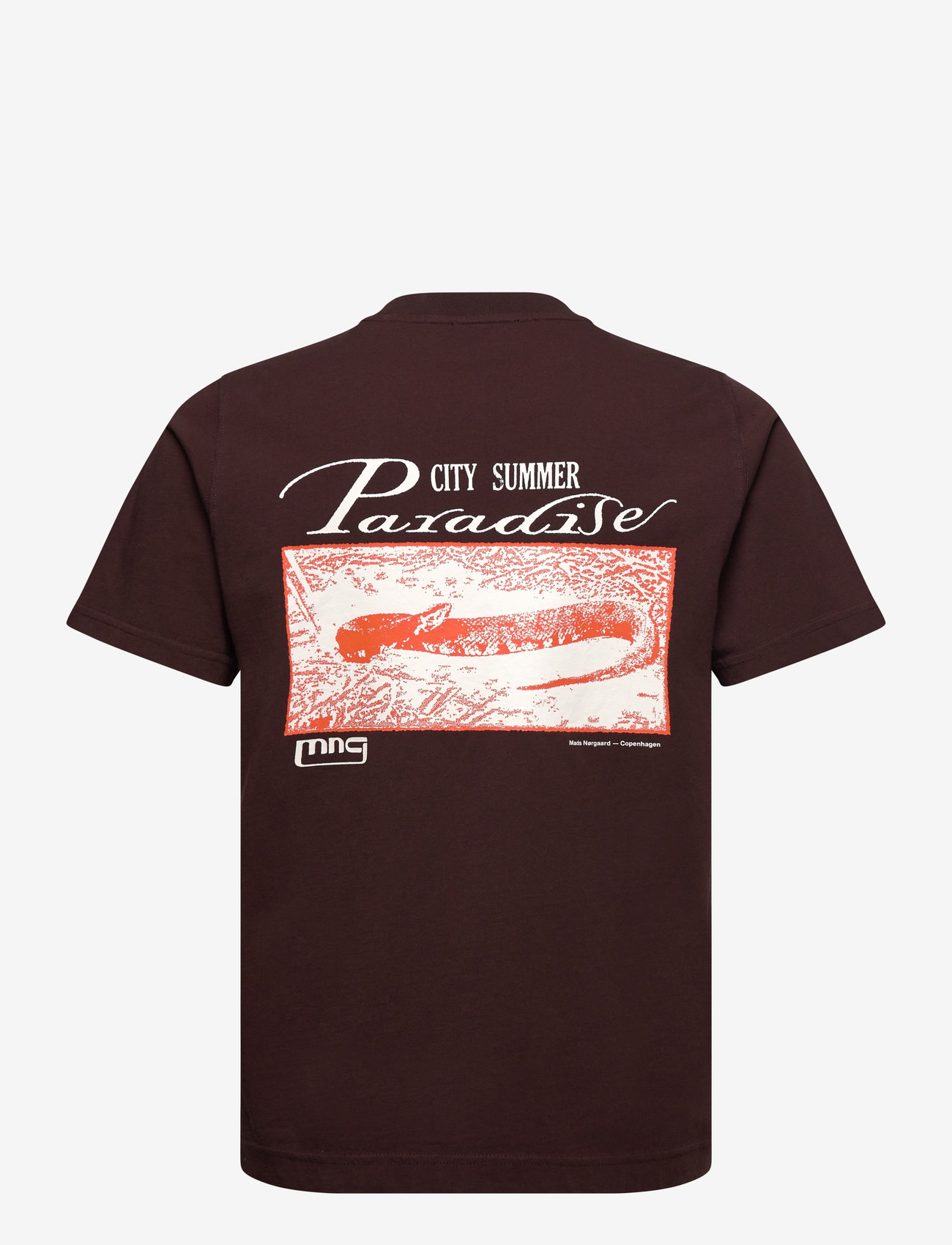 Mads Nørgaard - Cotton Jersey Frode Paradise Tee - kortærmede t-shirts - chicory coffee - 1