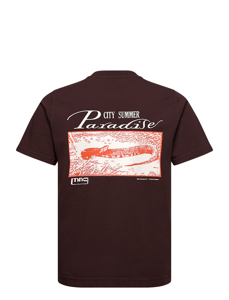 Mads Nørgaard - Cotton Jersey Frode Paradise Tee - kortærmede t-shirts - chicory coffee - 1