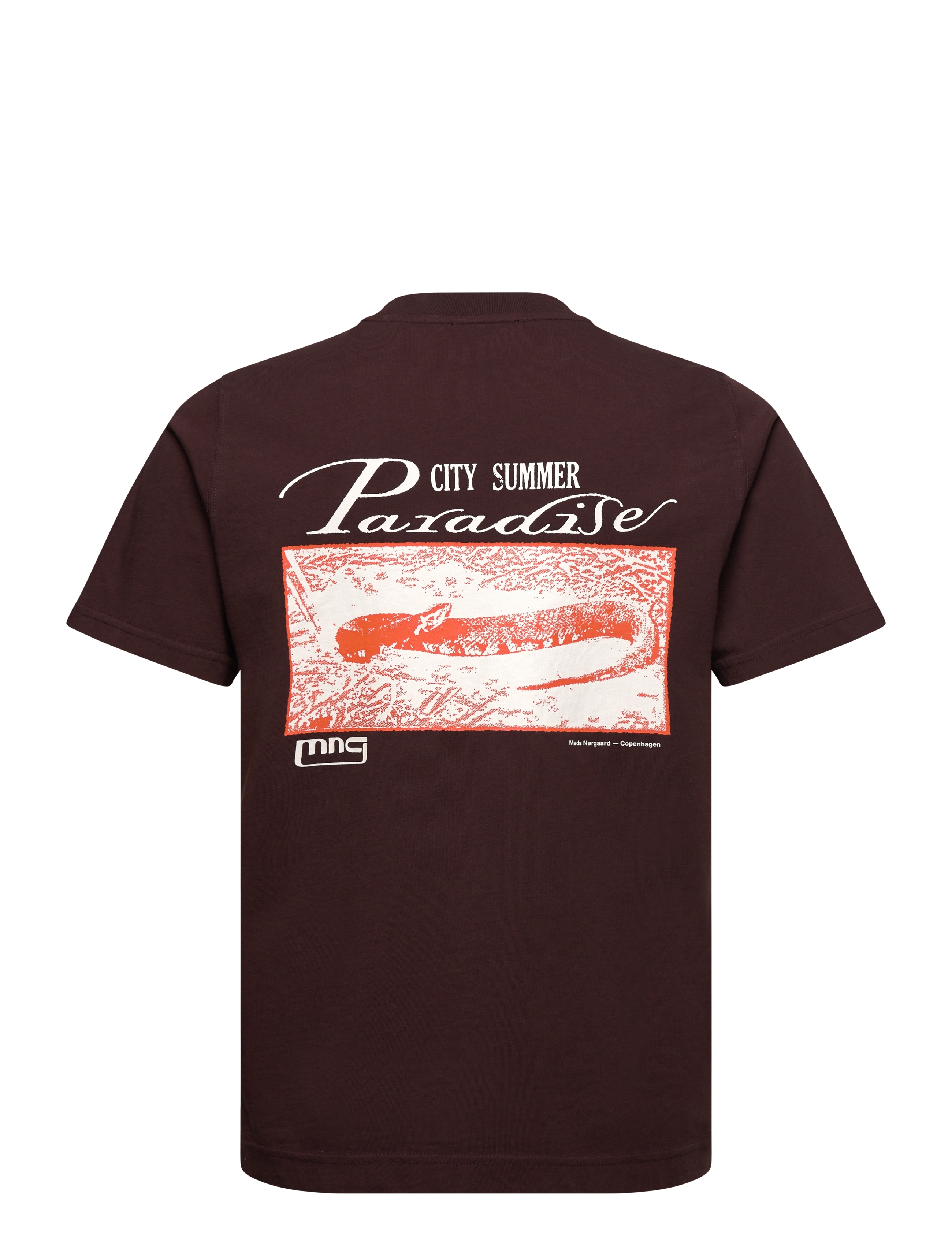 Mads Nørgaard - Cotton Jersey Frode Paradise Tee - lyhythihaiset - chicory coffee - 1