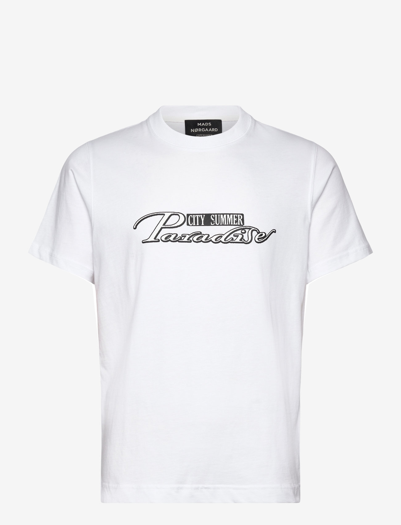 Mads Nørgaard - Cotton Jersey Frode Paradise Tee - kortærmede t-shirts - white - 0