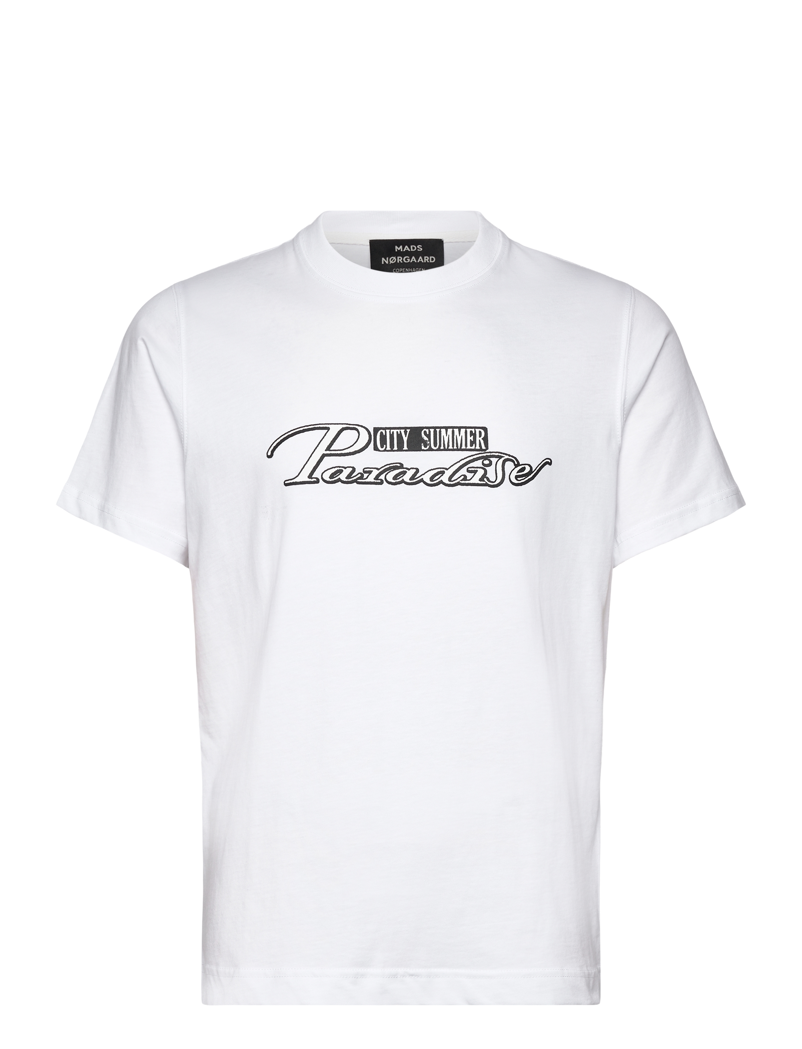 Mads Nørgaard Cotton Jersey Frode Paradise Tee - Tøj - WHITE / white