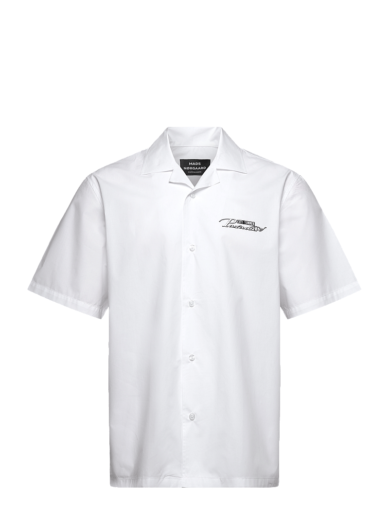Mads Nørgaard - Organic Cotton Poplin Kenji Paradise Shirt SS - lühikeste varrukatega särgid - white - 0