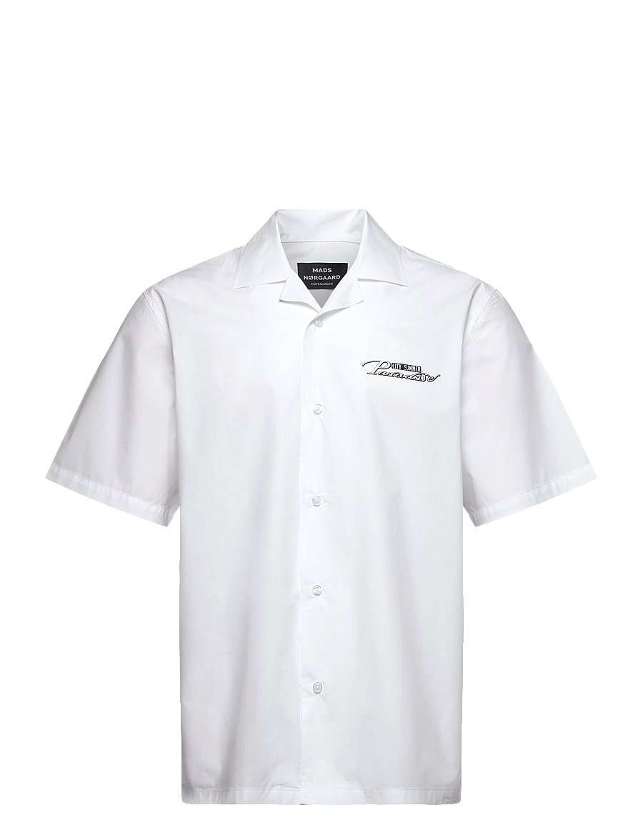 Mads Nørgaard - Organic Cotton Poplin Kenji Paradise Shirt SS - chemises à manches courtes - white - 0