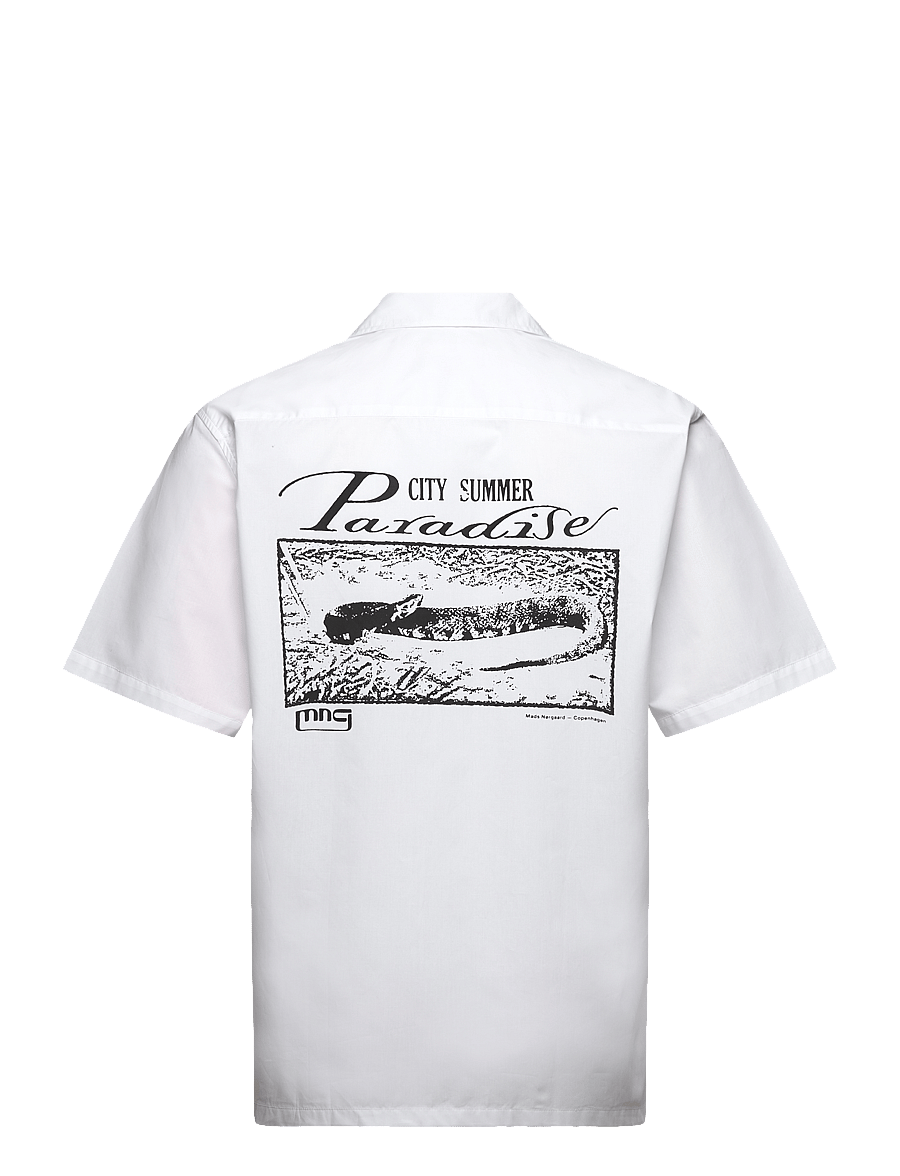 Mads Nørgaard - Organic Cotton Poplin Kenji Paradise Shirt SS - chemises à manches courtes - white - 1