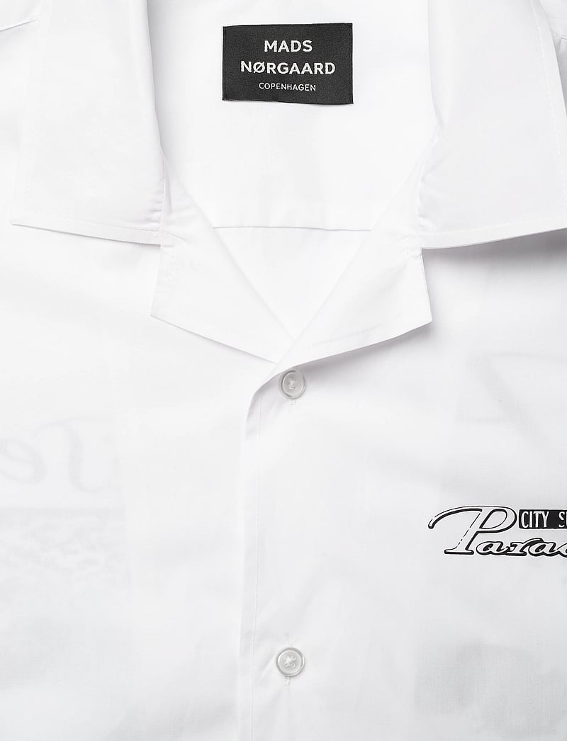 Mads Nørgaard - Organic Cotton Poplin Kenji Paradise Shirt SS - lühikeste varrukatega särgid - white - 2