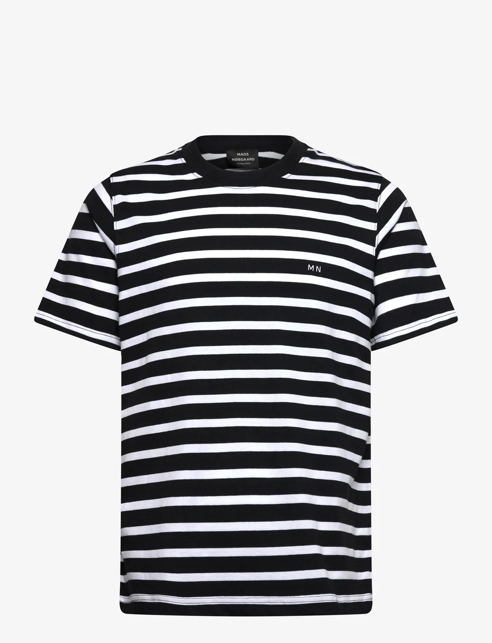 Mads Nørgaard - Cotton Jersey Stripe Frode Tee - short-sleeved t-shirts - white/black - 0