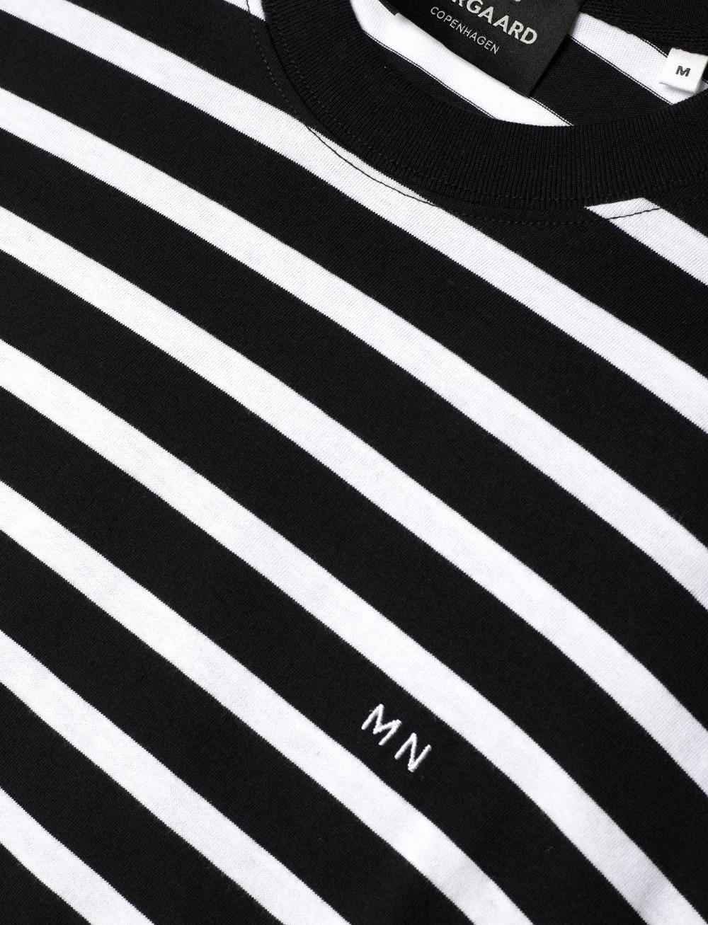 Mads Nørgaard - Cotton Jersey Stripe Frode Tee - short-sleeved t-shirts - white/black - 2