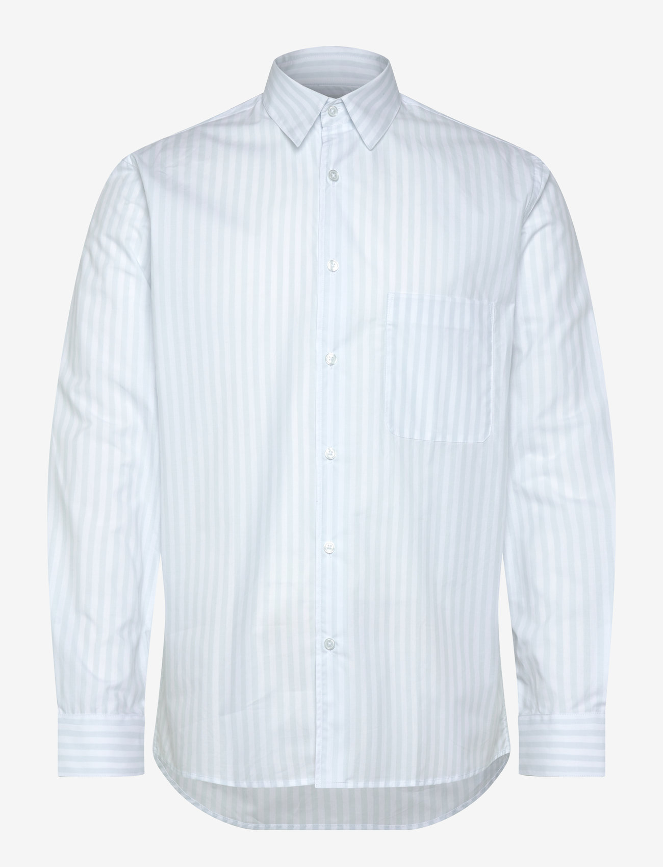 Mads Nørgaard - Organic Cotton Poplin Sune Shirt - randiga skjortor - ballad blue/white - 0