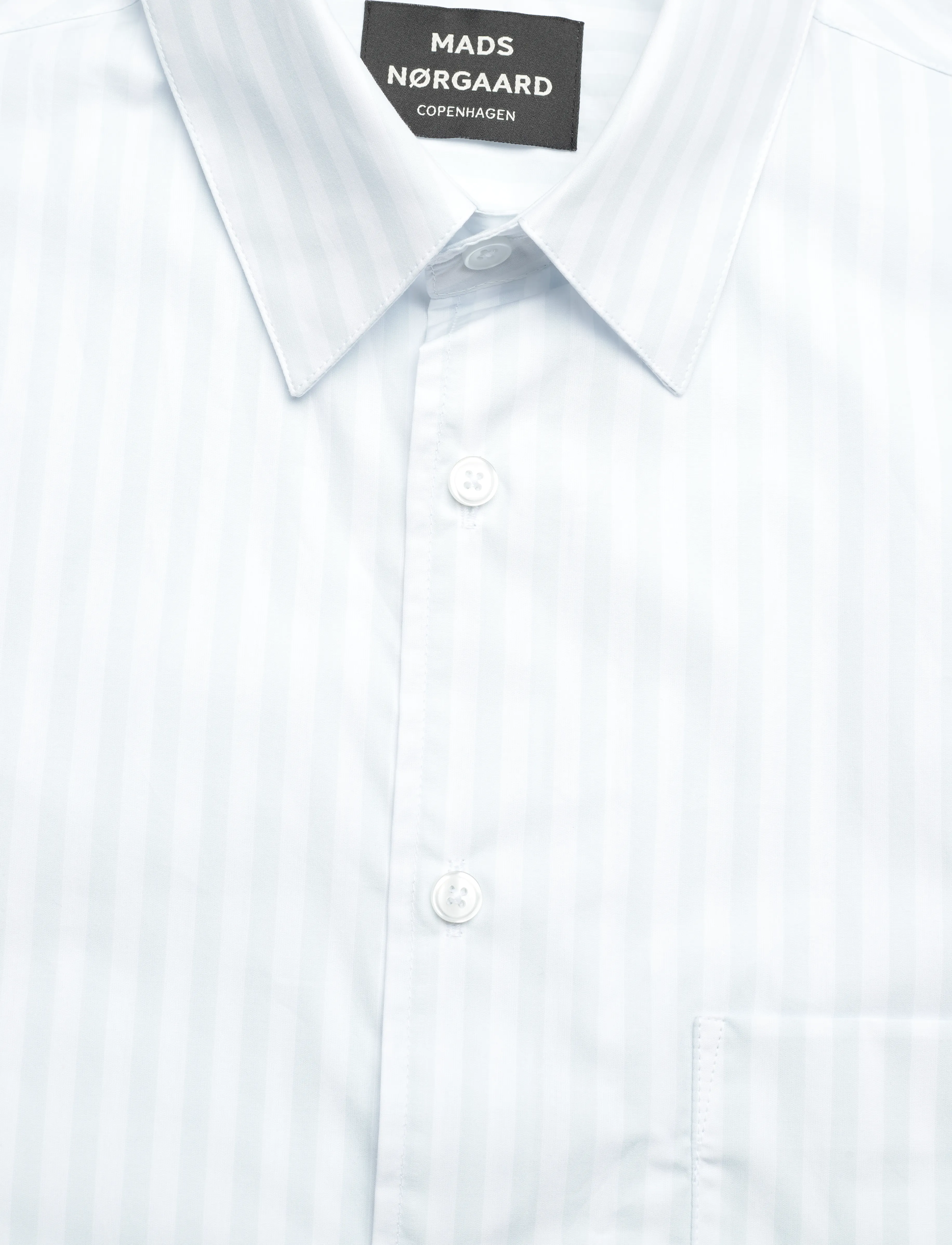Mads Nørgaard - Organic Cotton Poplin Sune Shirt - stribede skjorter - ballad blue/white - 2