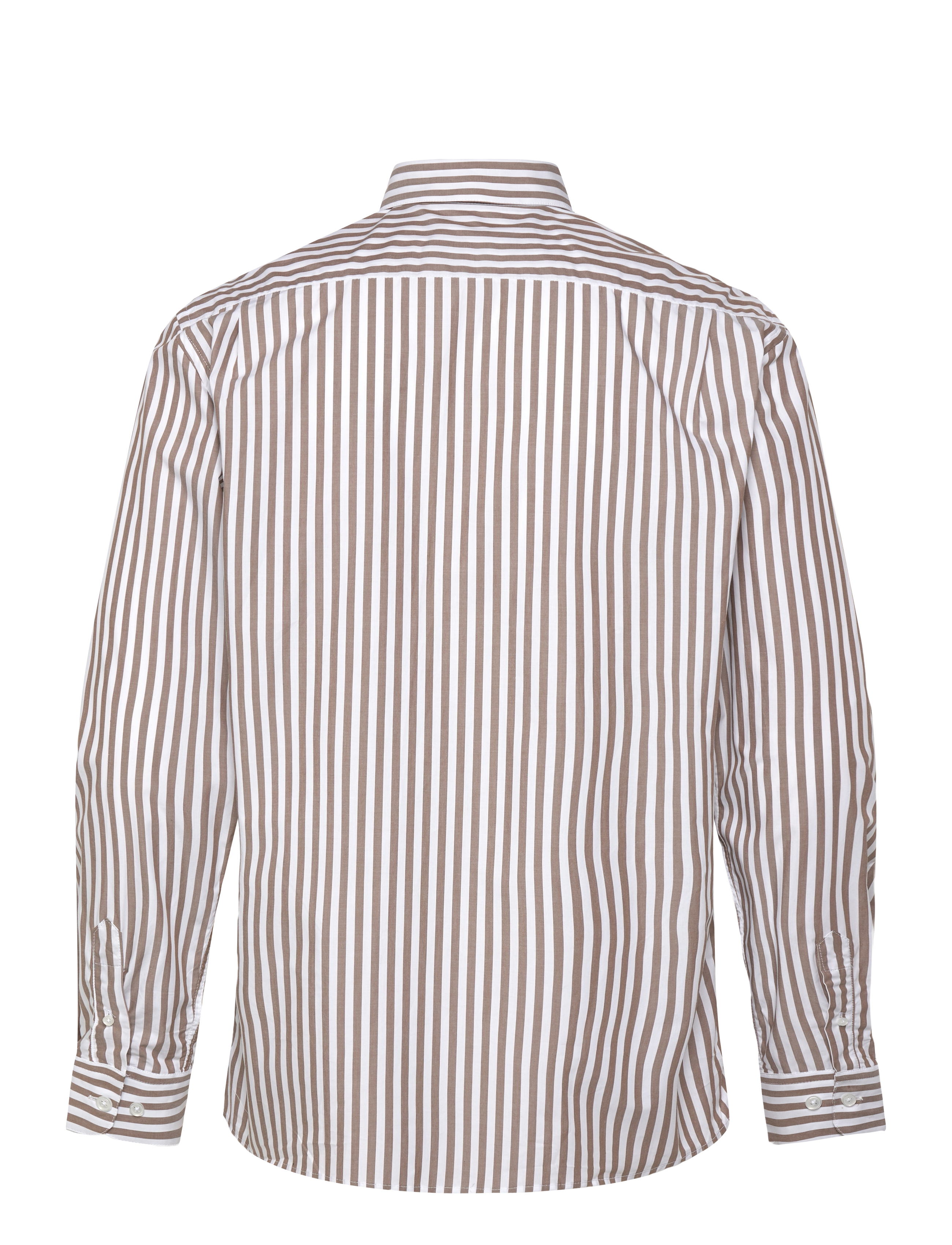 Mads Nørgaard - Organic Cotton Poplin Sune Shirt - raidalliset kauluspaidat - kangaroo/white - 1