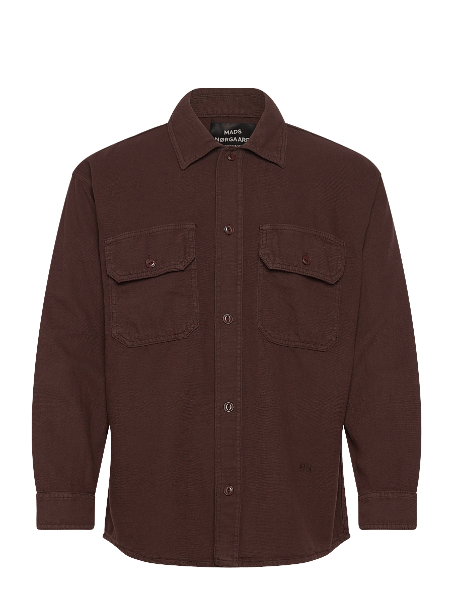Mads Nørgaard - Cotton Linen Work August Shirt - chicory coffee - 0
