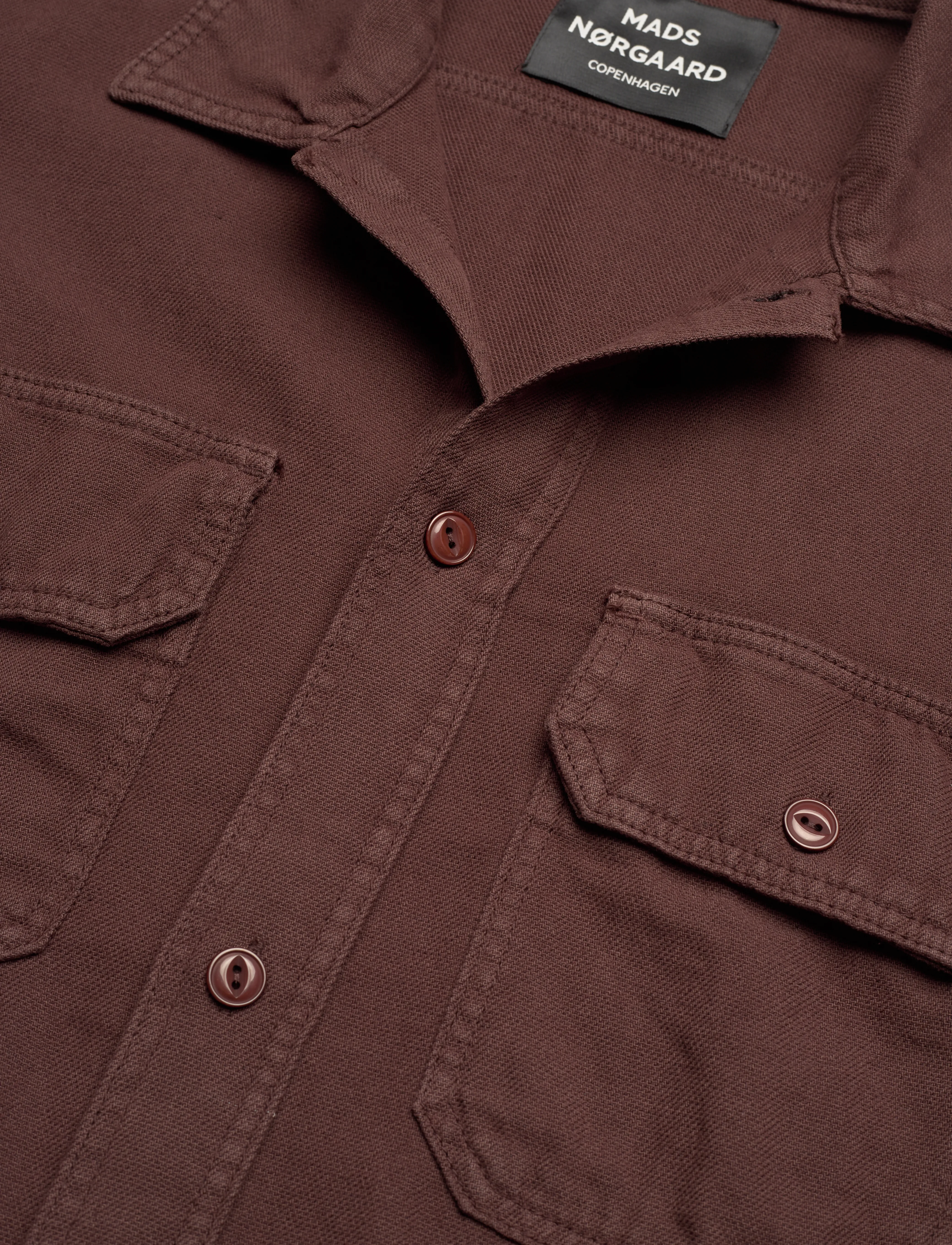 Mads Nørgaard - Cotton Linen Work August Shirt - chicory coffee - 2