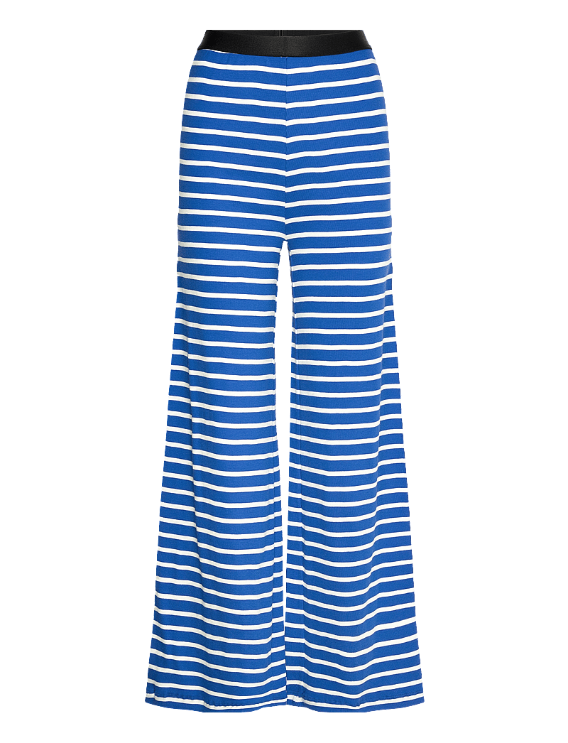 Mads Nørgaard - 2x2 Cotton Stripe Velon Pants - schlaghose - surf the web/vanilla ice - 0