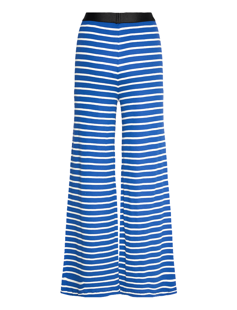 Mads Nørgaard - 2x2 Cotton Stripe Velon Pants - schlaghose - surf the web/vanilla ice - 1