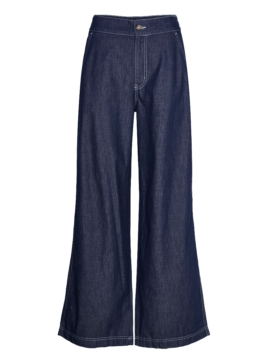 Mads Nørgaard - Air Denim Sotem Pants - szerokie dżinsy - dark blue denim - 0