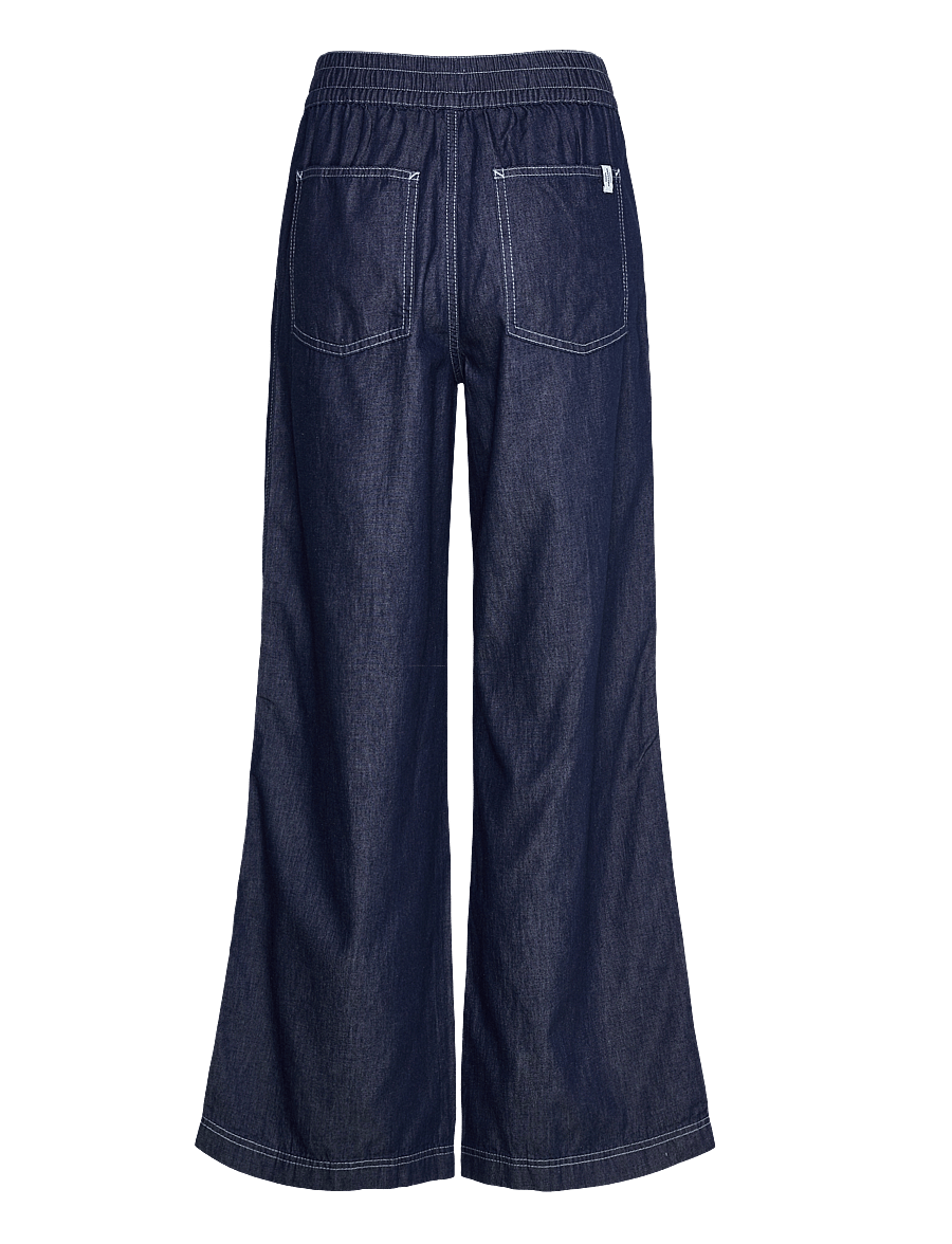 Mads Nørgaard - Air Denim Sotem Pants - szerokie dżinsy - dark blue denim - 1