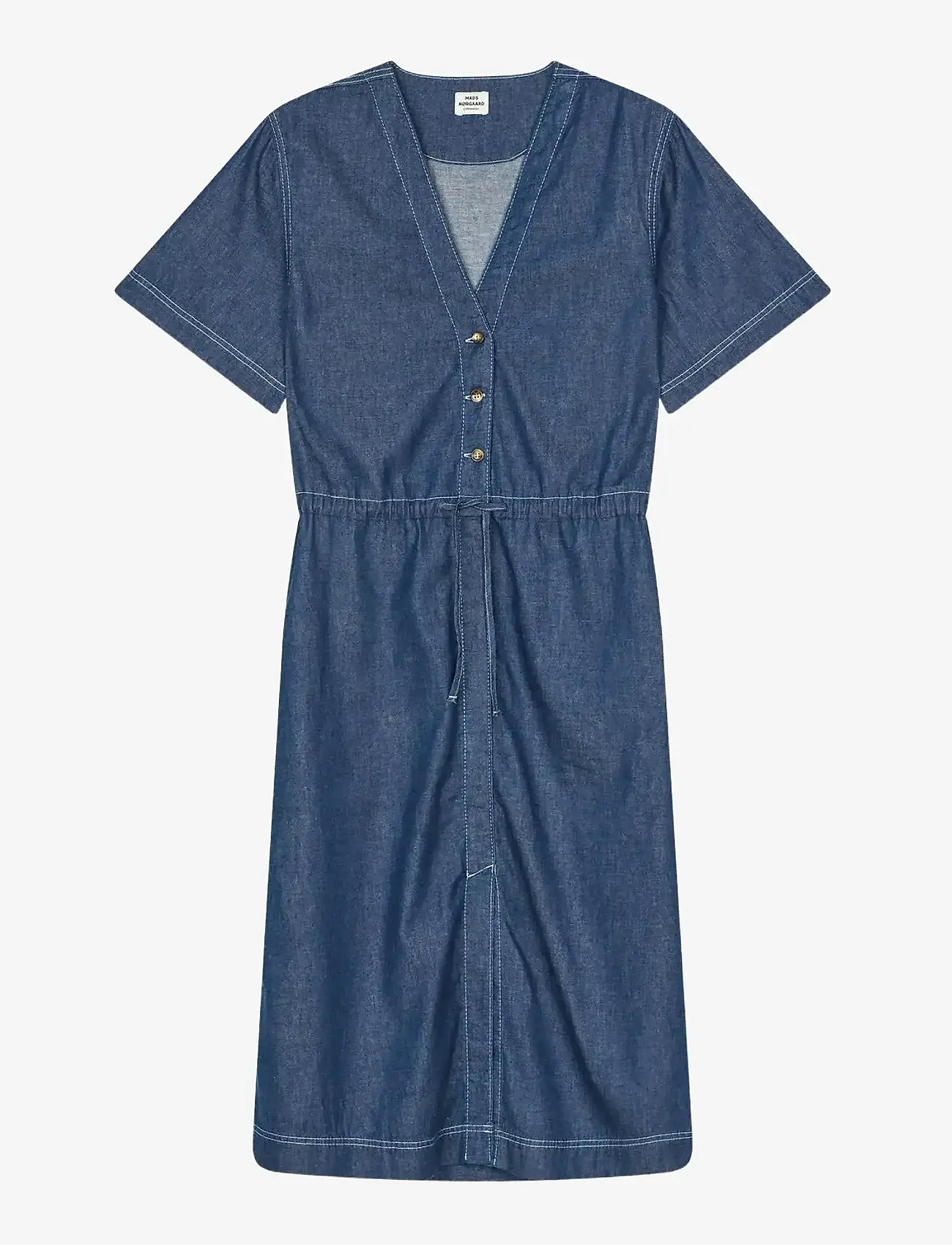 Mads Nørgaard - Air Denim Sanne Dress - denimkjoler - dark blue denim - 0