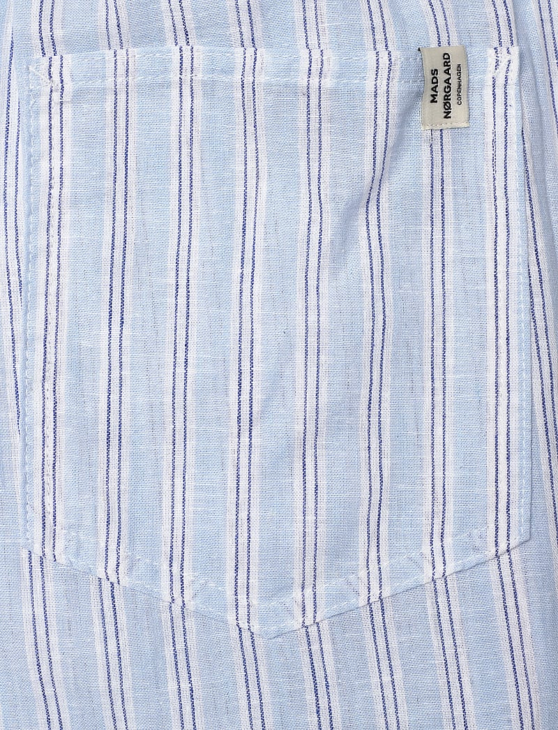 Mads Nørgaard - Colin YD Tonya Pants - linnebyxor - pinstripe/powder blue - 3