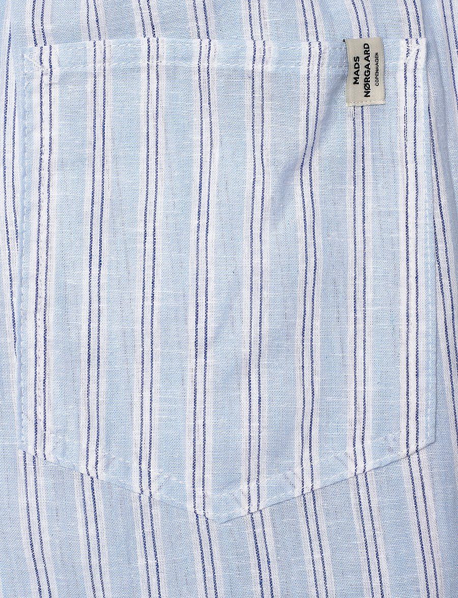 Mads Nørgaard - Colin YD Tonya Pants - hørbukser - pinstripe/powder blue - 3