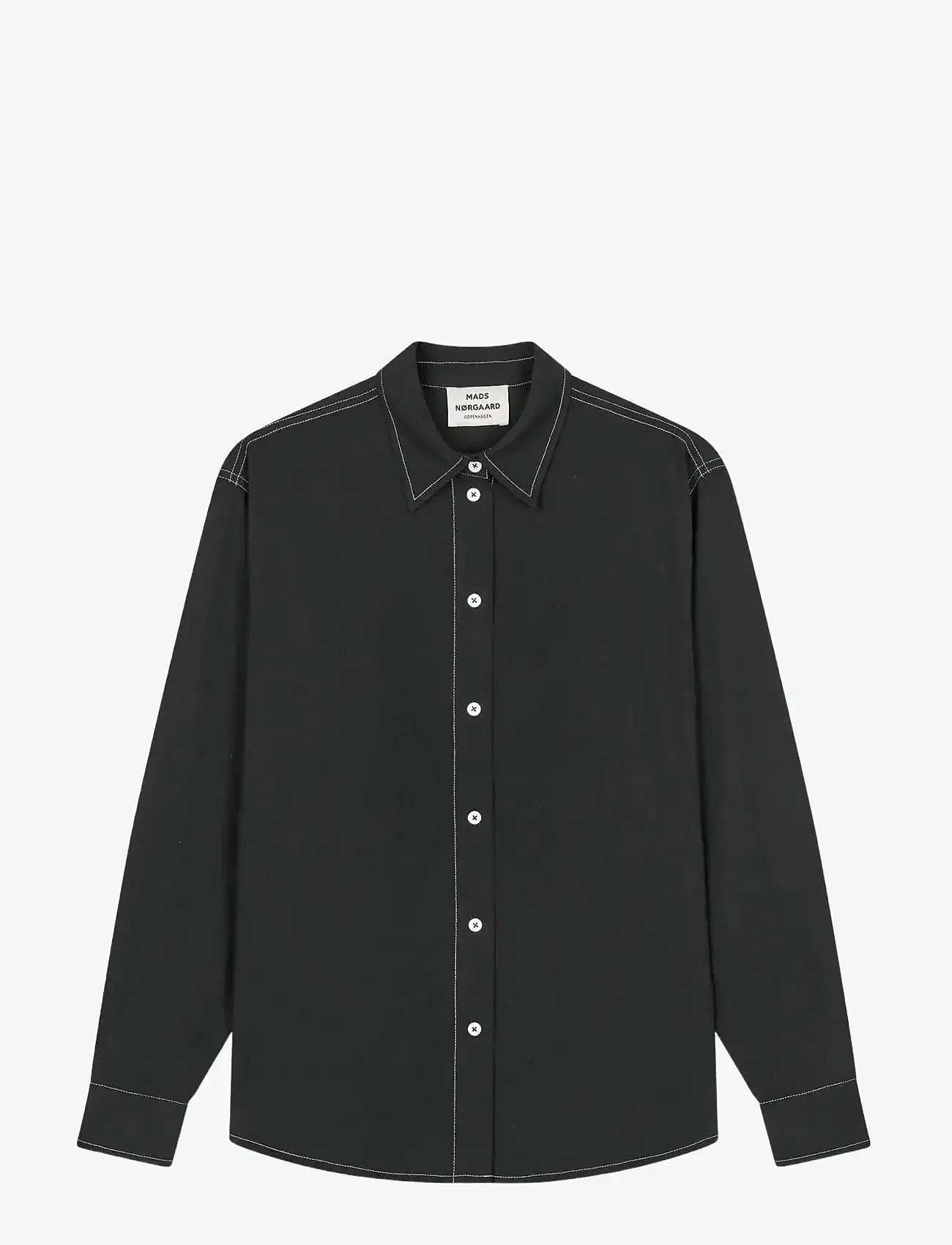 Mads Nørgaard - Colin Crelly Shirt - pikkade varrukatega särgid - black - 0