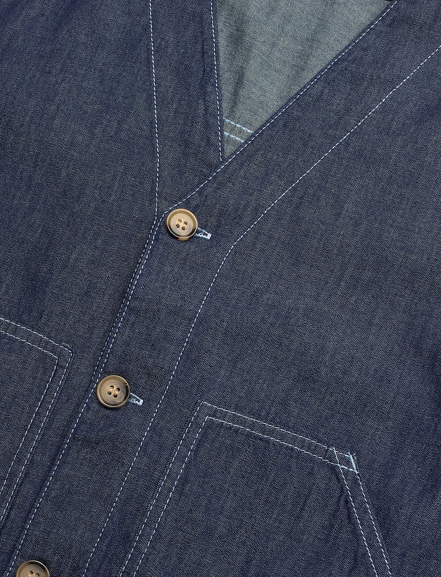 Mads Nørgaard - Air Denim Pil Jacket - overshirts - dark blue denim - 2